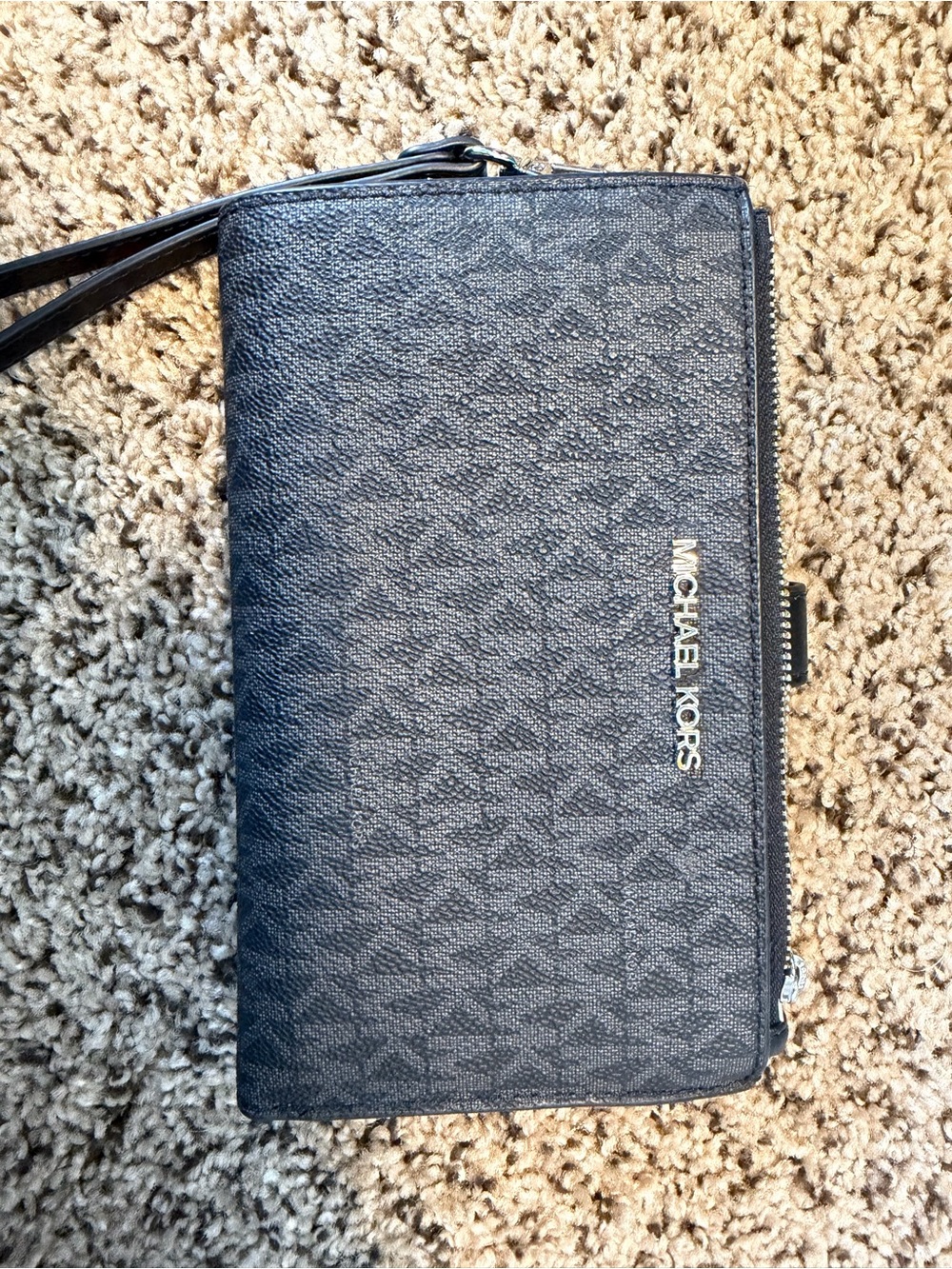 Michael Kors Black Signature Logo Wristlet Wallet